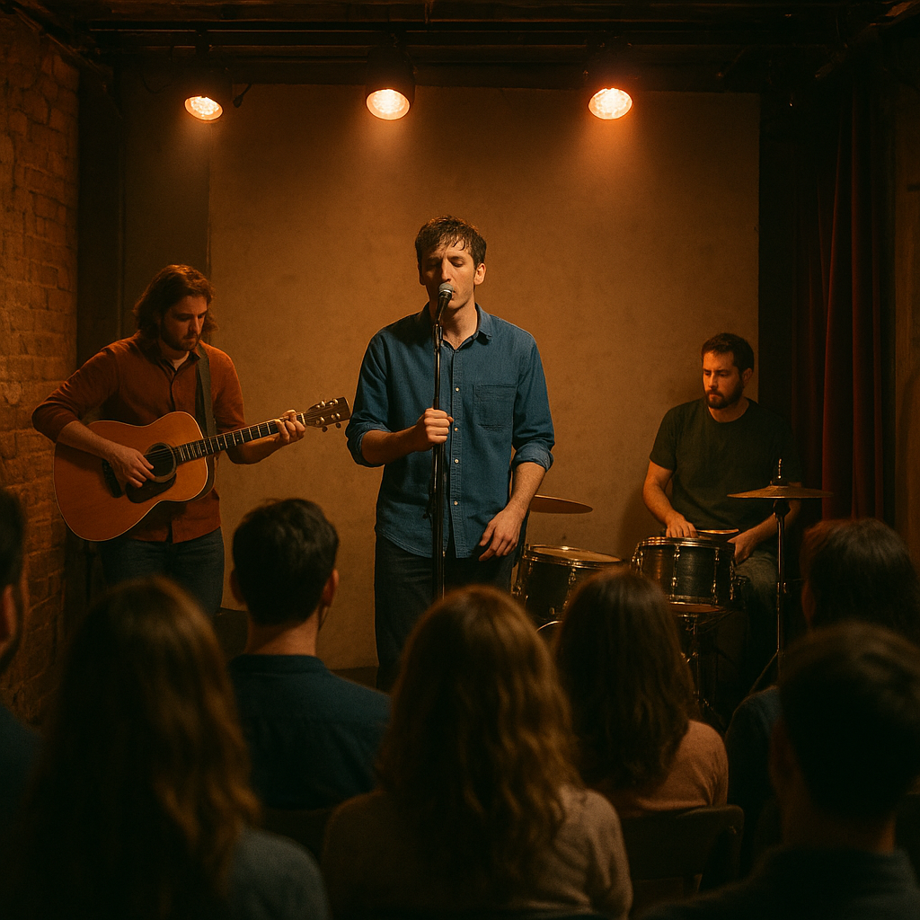 intimate stage with warm lights